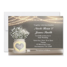 Herzblasen Mason Jar & Gipskraut Einladung