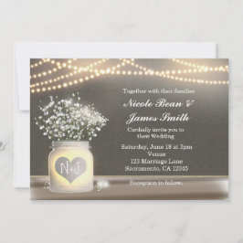 Herzblasen Mason Jar & Gipskraut Einladung