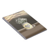 Herzblasen Mason Jar & Gipskraut Rustikal Notizblock (Rechte Seite)