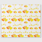 Herzblasen mit Sternen Geschenkpapier (Flach)