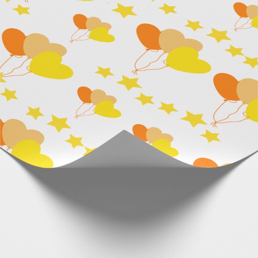 Herzblasen mit Sternen Geschenkpapier (Ecke)