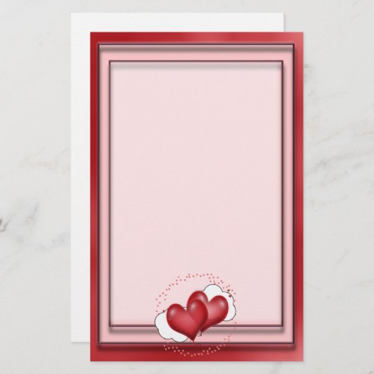 Herzblasen mit wenig Herz Briefpapier (Vorne/Hinten)