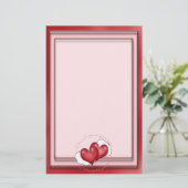 Herzblasen mit wenig Herz Briefpapier (Stehend Vorderseite)