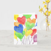 Herzblasen - Note Card Karte (Gelbe Blume)