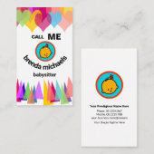 Herzblasen Party Hats lächelt Babysitter Visitenkarte (Vorne/Hinten)