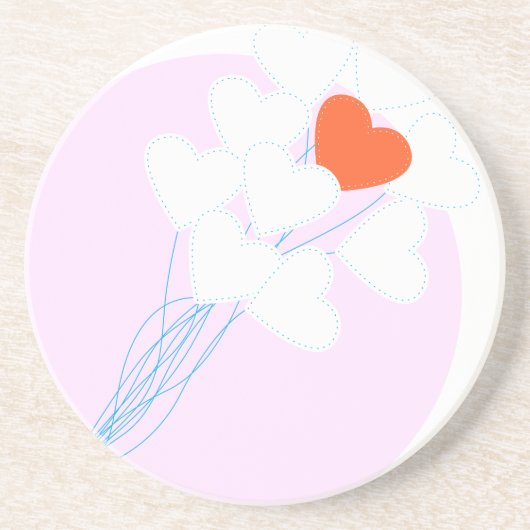 Herzblasen Sandstein Untersetzer (Vorne)