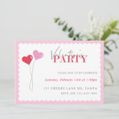 Herzblasen Valentinstag Party Einladung (Stehend Vorderseite)