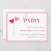 Herzblasen Valentinstag Party Einladung (Vorne/Hinten)