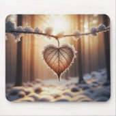 Herzblatt an Winterzweig Mousepad (Vorne)