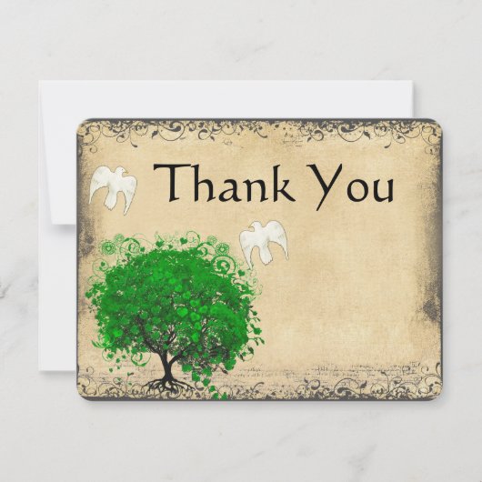 Herzblatt Emerald Tree Dove Bird Vielen Dank Dankeskarte (Vorderseite)