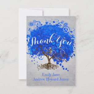 Herzblatt Königlich Blau Baum Danke Hochzeit