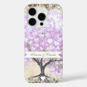 Herzblatt Lavendel Baum Vintage Vogel Hochzeit iPhone 16 Pro Hülle