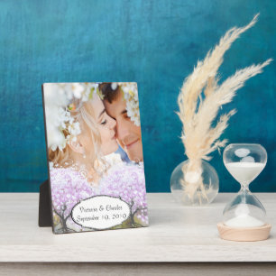 Herzblatt Lavendel Baum Vintage Vogel Hochzeit Fotoplatte