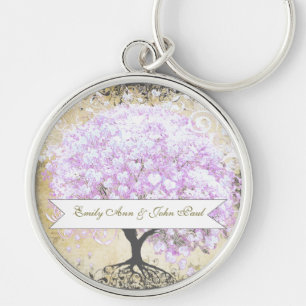 Herzblatt Lavendel Baum Vintage Vogel Hochzeit Schlüsselanhänger