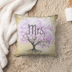 Herzblatt-Lavendelbaum Vintage-Vogel-Hochzeit Kissen