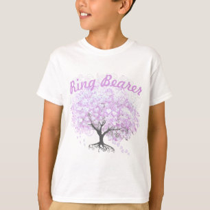Herzblatt Lavendelbaum Vintage Vogel Hochzeit T-Shirt