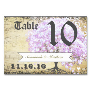 Herzblatt Lavendelbaum Vintage Vogel Hochzeit Tischnummer