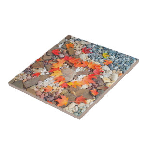 Herzblätter Fliesen Kunst Steingarten Herbst