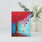 Herzblühende Valentin Postkarte (Stehend Vorderseite)