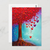 Herzblühende Valentin Postkarte (Vorne/Hinten)