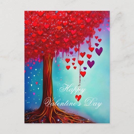 Herzblühende Valentin Postkarte (Vorderseite)