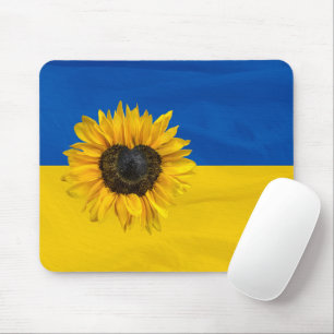 Herzblume auf der Flagge der Ukraine Mousepad