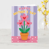 Herzblumen Muttertagskarte Karte (Gelbe Blume)