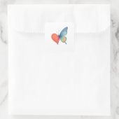 Herzblut Quadratischer Aufkleber (Tasche)