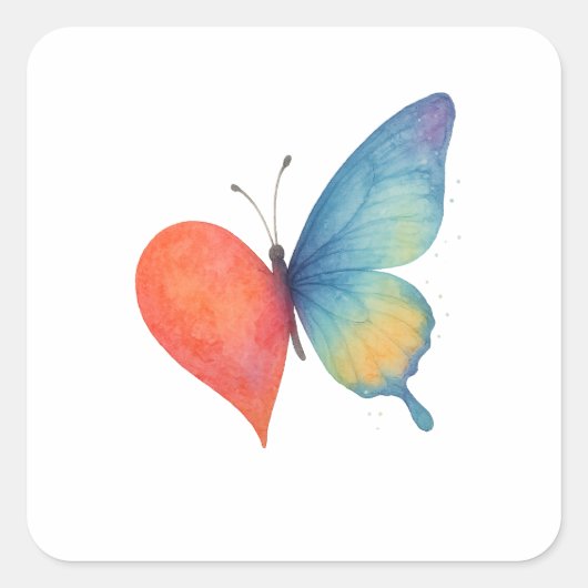 Herzblut Quadratischer Aufkleber (Vorderseite)