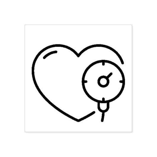 Herzblutdruckskizze Gummistempel (Prägung)