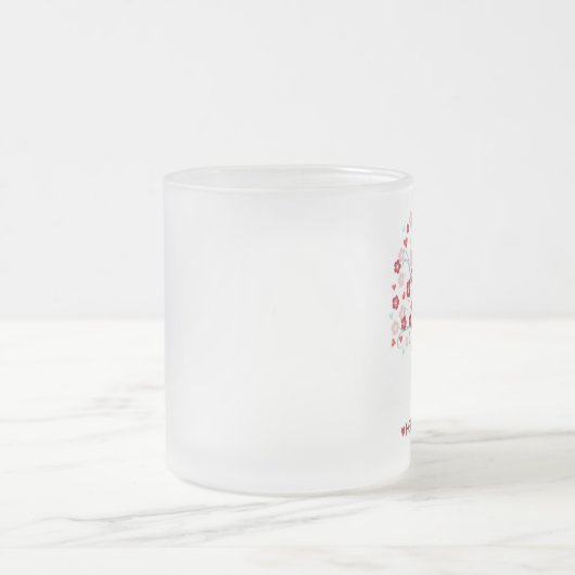 Herzblüten Design Mattierte Tasse (Mittel)