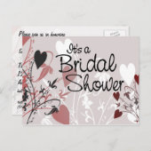 Herzblüten Postkarteneinladung Einladungspostkarte (Vorne/Hinten)