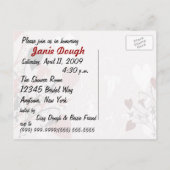 Herzblüten Postkarteneinladung Einladungspostkarte (Rückseite)