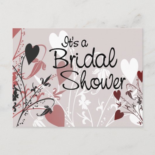 Herzblüten Postkarteneinladung Einladungspostkarte (Vorderseite)