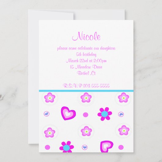 Herzblütengeburt Einladung (Vorderseite)