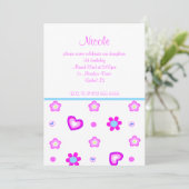 Herzblütengeburt Einladung (Stehend Vorderseite)