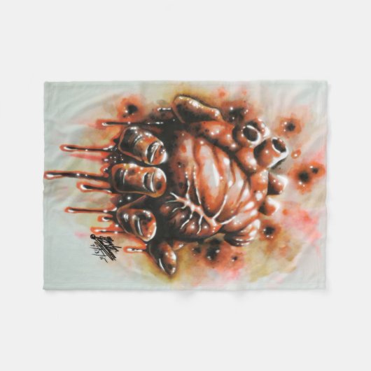 Herzblutungen Fleecedecke (Vorderseite (Horizontal))