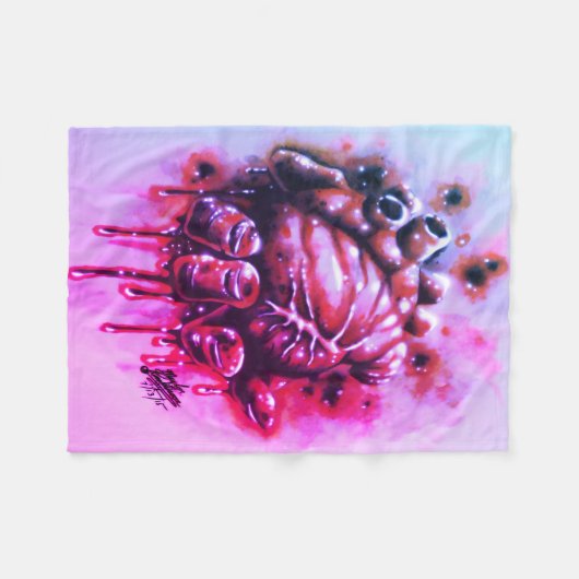 Herzblutungen Fleecedecke (Vorderseite (Horizontal))