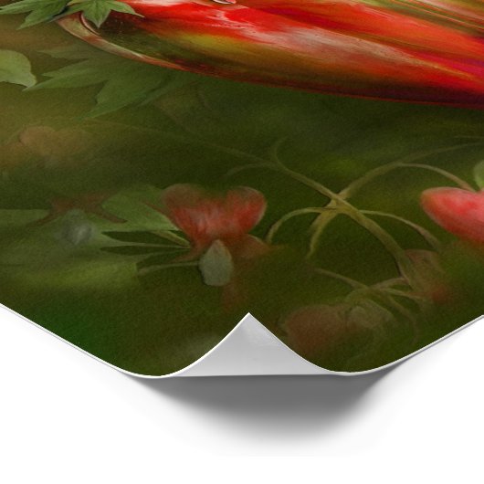 Herzblutungen in Herzvase Art Poster/Print Poster (Ecke)