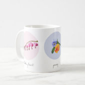 Herzblutungen, Stiefmütterchen und Aster-Blume Kaffeetasse (Vorderseite Links)