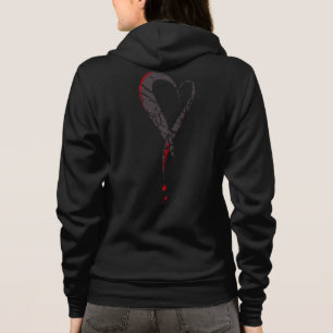 Herzblutungen. Verwundetes trauriges Herz. Dunkelh Hoodie