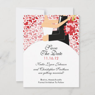 Herzbräune & Bräutigam Save the Date Einladung