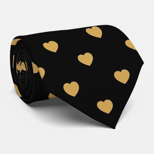 HERZBREAKER SCHWARZE GOLD PATTERN KRAWATTE (Gerollt)