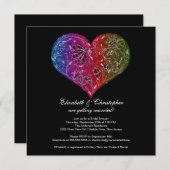 Herzbride Brautdusche Einladung Schwarz (Vorne/Hinten)