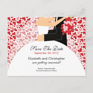 Herzbride & Bräutigam Save the Date Einladung