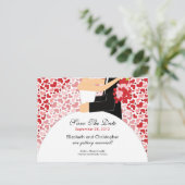 Herzbride & Bräutigam Save the Date Einladung (Stehend Vorderseite)