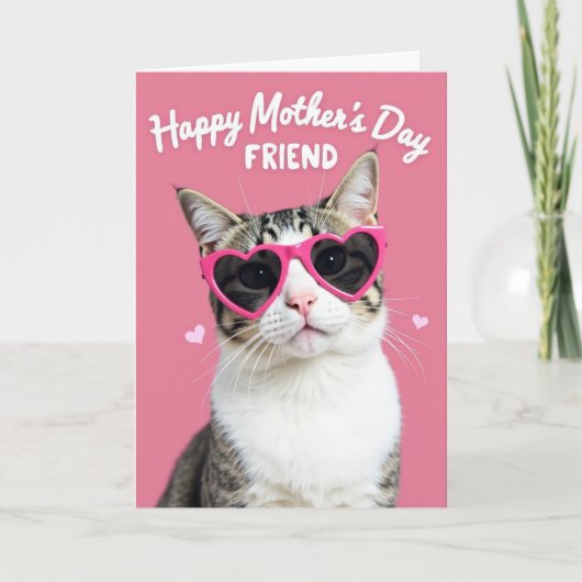 Herzbrille Katze Tag Karte (Vorderseite)