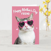 Herzbrille Katze Tag Karte (Gelbe Blume)