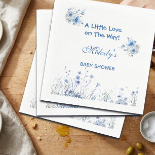 Herzbrille Teddybär Blau Baby Shower  Serviette