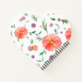 Herzbuch mit Aquarellfarben-Blume Notizblock (Rückseite)
